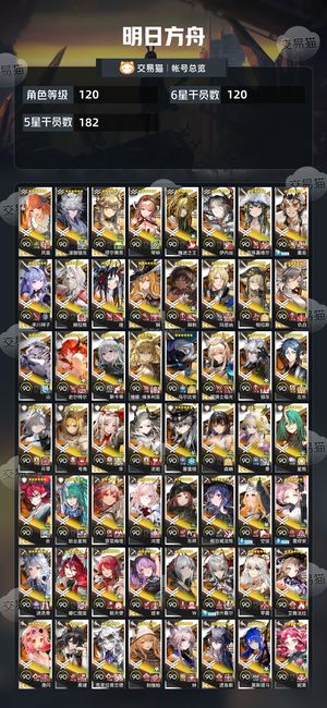 明日方舟【120级】 开服全图鉴全限定200抽卡活绑
