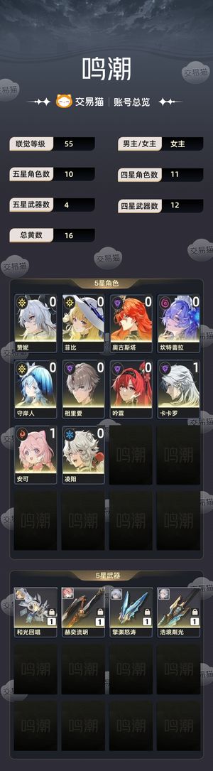 鸣潮【55级】 纯每个版本白嫖10连，可玩性强