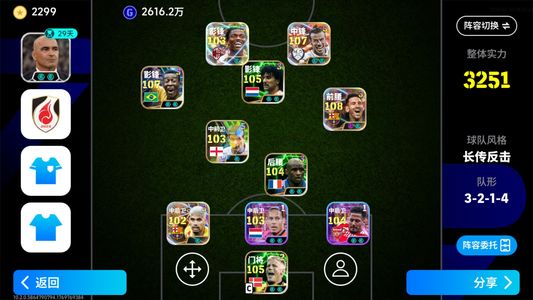 实况足球【实力3251】 毕业阵容诚心出