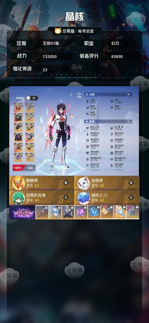 晶核【战力132850】 上230上头全身碎