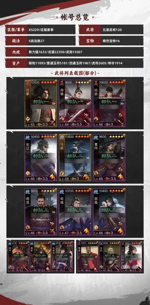 率土之滨满红新队伍，低价出，宝物全