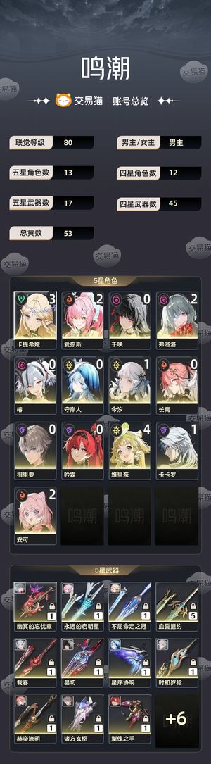 鸣潮【80级】 31卡提21弗21爱剩170抽