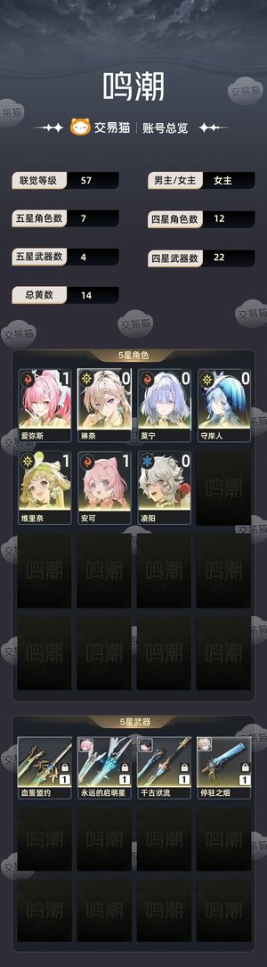 鸣潮【57级】 新手入坑必买，1 1小爱和配队