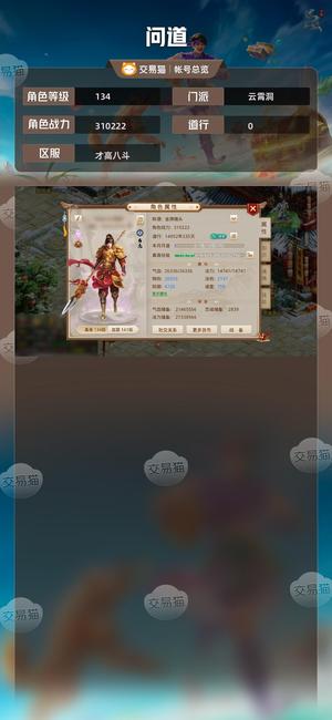 问道【134级云霄洞】134力金空号