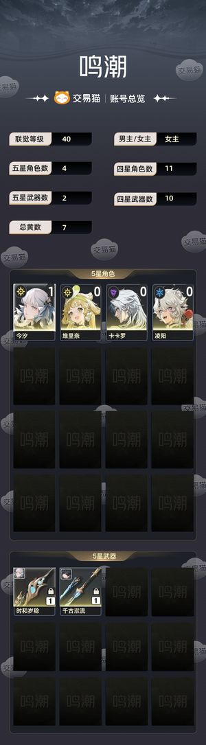 鸣潮【40级】 1 1今汐初始黎那汐塔未做