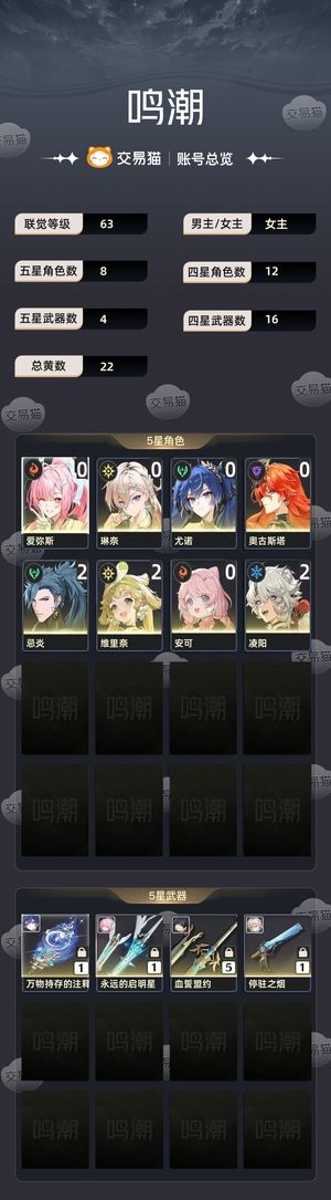 鸣潮【63级】 纯自玩号 超级干净