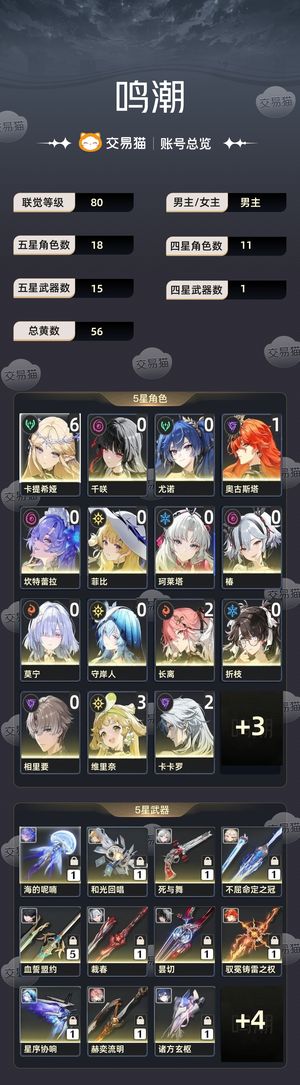 鸣潮【80级】鸣潮6命卡提