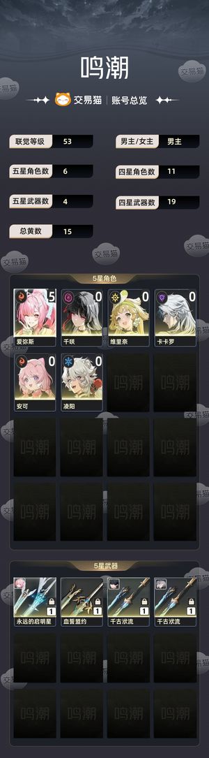 鸣潮【53级】 51爱弥斯，千咲，小欧号