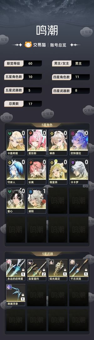 鸣潮【60级】 小爱家主长离守岸人卡提希娅琳奈