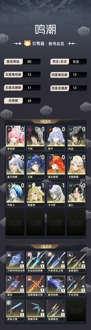 鸣潮【80级】 爱莫卡千守日月嘉仇