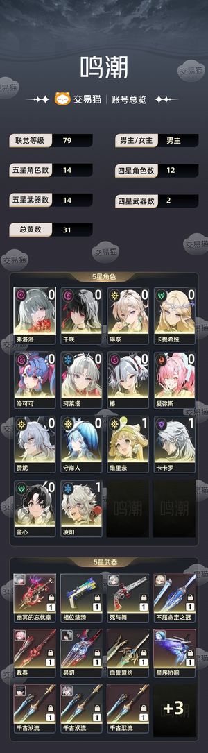 鸣潮【79级】 自玩号有皮肤