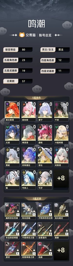 鸣潮【80级】 角色都毕业，地图资源还有很多