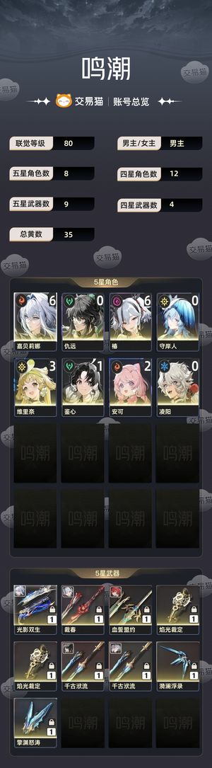 鸣潮【80级】 61椿61嘉贝莉娜