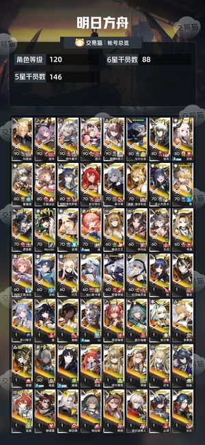 明日方舟【120级】 维什戴尔夜刀新约祥子斩业星熊