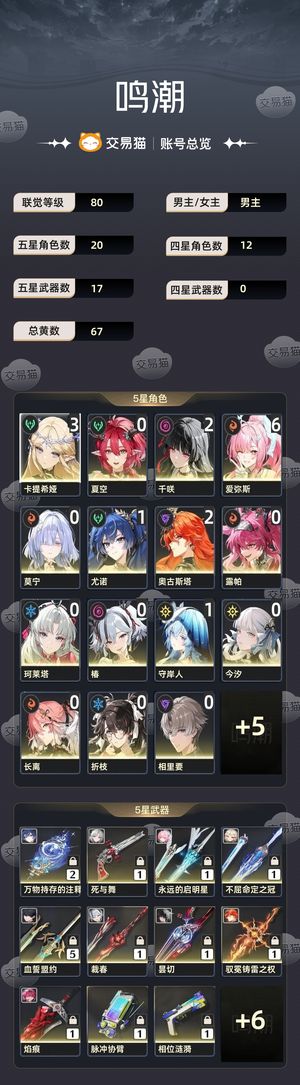 鸣潮【80级】 61爱31卡21日12月等