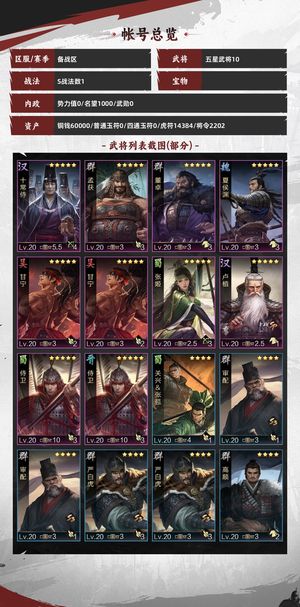 率土之滨14384虎符账号（可试师）