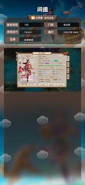 问道【129级金光洞】 一套装备，幻化黑熊，