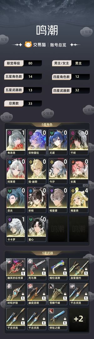 鸣潮【80级】 高练度多阵容捡漏号