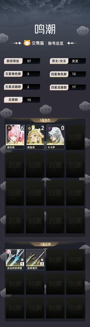 鸣潮【57级】 61小爱，三千四星声