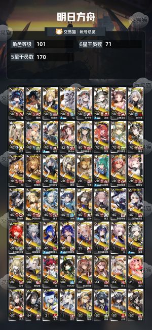 明日方舟【101级】 303干员斩业星熊新约能天使