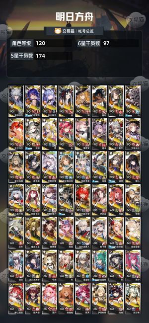 明日方舟【120级】 满潜望带月卡，多限定，高练度