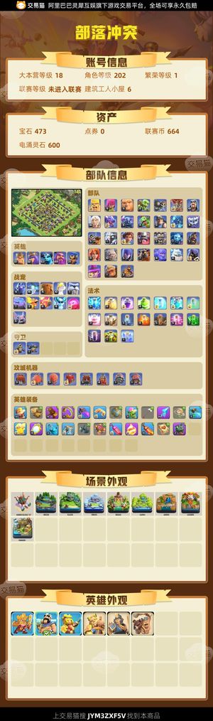 部落冲突【18本 繁荣度1 联赛等级未进入联赛】 退游了不玩了看上的买