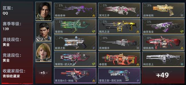 逆战：未来【赛季139级收藏角色16武器46近战武器17传说插件375】