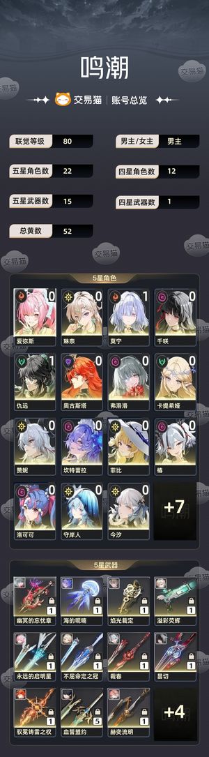 鸣潮【80级】 满级号 现11390星声