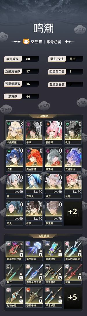 鸣潮【80级】 自玩号角色基本毕业