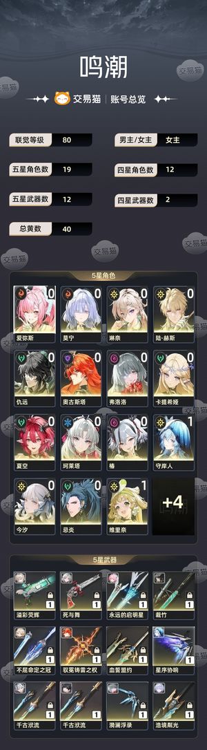 鸣潮【80级】 鸣潮满级号