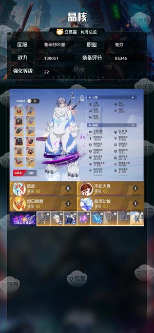 晶核【战力130051】 年套5月卡118锻构25高累充