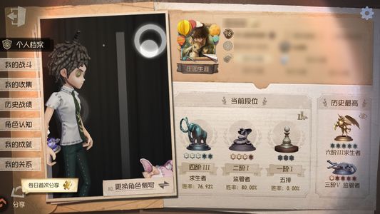 第五人格【98级】 日向创  雨宫莲 守夜一限