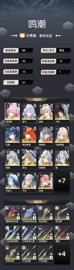 鸣潮【80级】 退坑满练满配