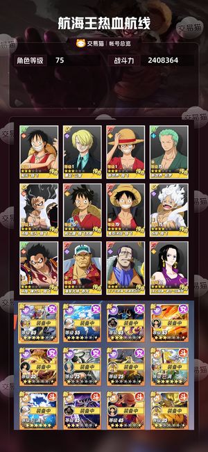 航海王热血航线【75级】新区成品号