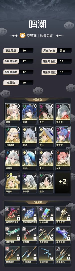 鸣潮【80级】 多up角色有一个皮肤