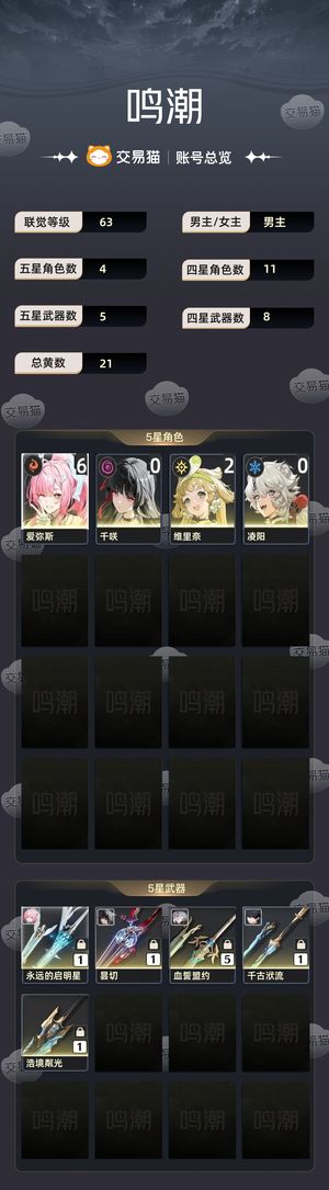 鸣潮【63级】 61爱01千1万星声20多唤声