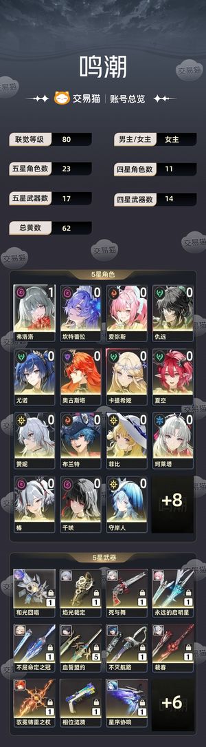 鸣潮【80级】 爱弥丝已出，多五星配队较齐