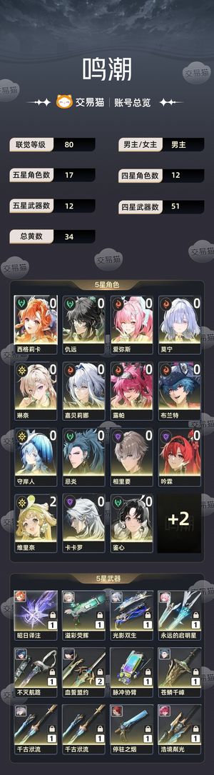 鸣潮【80级】 鸣潮成品加战双高练