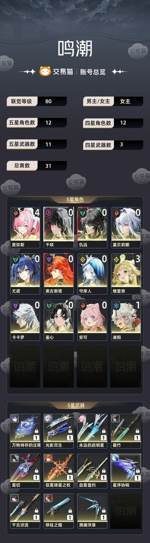 鸣潮【80级】 4命爱三配队