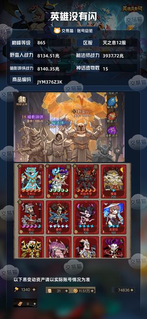 英雄没有闪【865级】 8千兆游侠蛮子