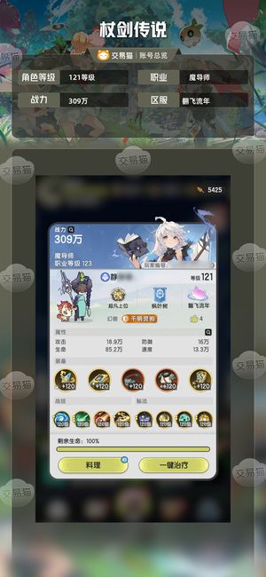 杖剑传说【121级魔导师】不玩了成品号出售