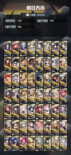 明日方舟【120级】 多皮肤，超大杯都有，多直购道具