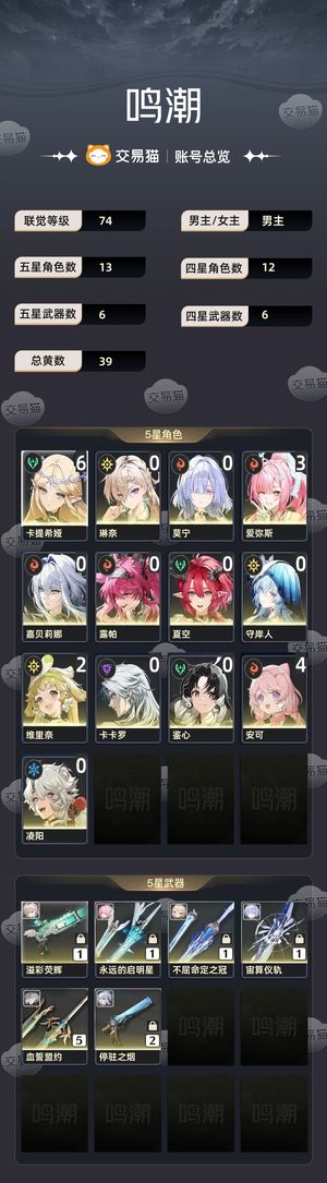 鸣潮【74级】 61卡提31爱弥斯