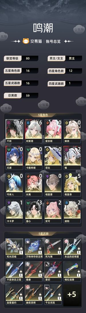 鸣潮【80级】 61千咲柯莱塔带150抽