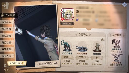 第五人格【65级】 太宰治中岛敦13金75紫多联动