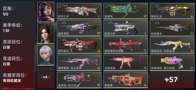 逆战：未来【赛季138级收藏角色17武器58近战武器13传说插件395】