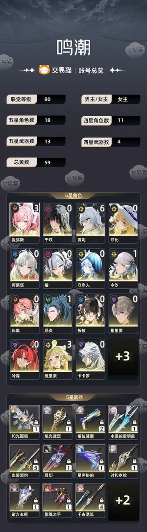 鸣潮【80级】 61赞妮31爱弥斯