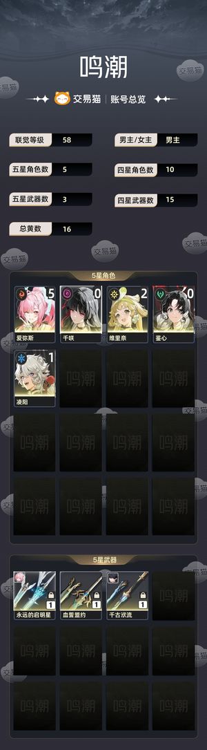 鸣潮【58级】 51爱弥斯，00千咲