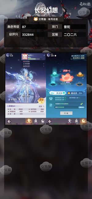 长安幻想【普陀87级总评分332844】6.7高战普陀