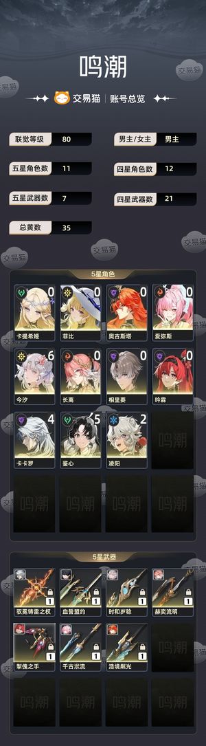 鸣潮【80级】 6 1今汐，长离今汐有皮肤